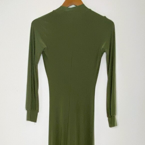 Good Time USA - VNeck, Front Split, Extra Long, Dark Green, Dress - Size S/M - Picture 4 of 8